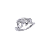 Whale Shark with Wave Silver Wrap Ring TRI2433 - DiveSilver Jewelry